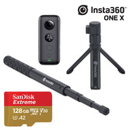 Insta360 ONE X 360 Degree Action Bundle: Camera + 3 Accessaries - 128GB